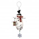 Christmas Vintage Snowman Metal Hanging Ornament #1