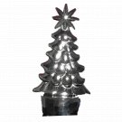 Yuletide Winter Holiday Silver Tone Metal Wine Bottle Stopper - Christmas Tree