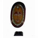 African Passport Mask on Stand Hand Carved Wood Sculpture
