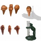 The Crabby Nook Terracotta Potted Plant Watering Stakes w Small Frog Rain Gauge