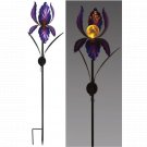 Purple Iris Solar Light Garden Stake 49 in H Outdoor Decor Decorative Lighting