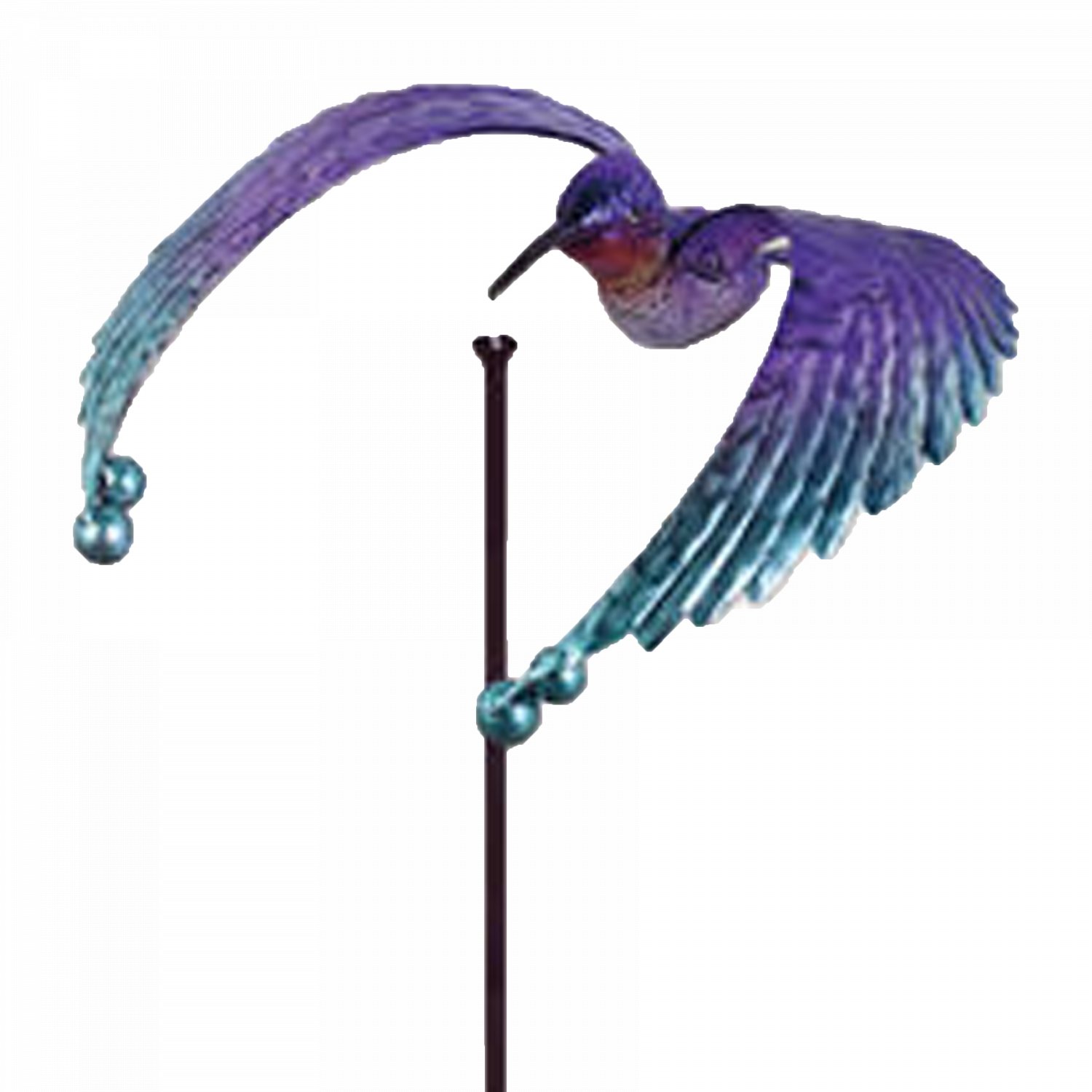 Hummingbird Metal Bird in Flight Spinner Garden Stake Balancer Outdoor