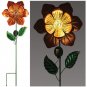 Orange Flower Solar Lights Decorative Outdoor Garden Decor Stakes 44 in Ht Art