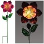 Pink Flower Solar Lights Decorative Outdoor Garden Decor Stakes 44 in Ht Art