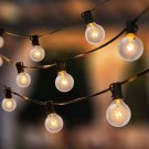 Outdoor String Light Patio, Garden G40 1W Clear Glass Bulbs, Weatherproof 25'