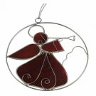 Angel Sun Catcher Cherry Red Hand Crafted Metal Hanging Ornament