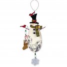 Christmas Vintage Snowman Metal Hanging Ornament #3