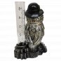 Steampunk Owl w Aviator Small Rain Gauge Outdoor Garden Decor Deck Yard Catcher