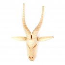 Kenyan Blonde Jacaranda Wood Antelope Mask African Wildlife Safari Wall Decor