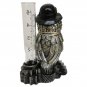 Case 24 Steampunk Owl w Aviator Small Rain Gauge Outdoor Garden Decor Deck Yard