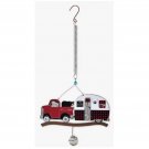 We Love Camping Bouncy Buffalo Red Plaid Metal Camper Truck Bouncy Garden Decor