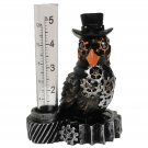 Case 24 Steampunk Crow w Top Hat Small Rain Gauge Outdoor Garden Decor Deck Yard