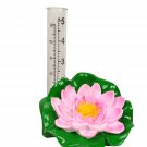 Case 24 Bulk Pink Lotus Flower Small Rain Gauge Outdoor Garden Decor Deck Yard