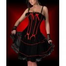 Black and red gothic corset dress