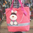 Handmade Handbag - Red with Dog