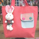 Handmade Handbag - Red with Bunny