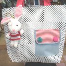 Handmade Handbag - Polk-a-Dot with Bunny