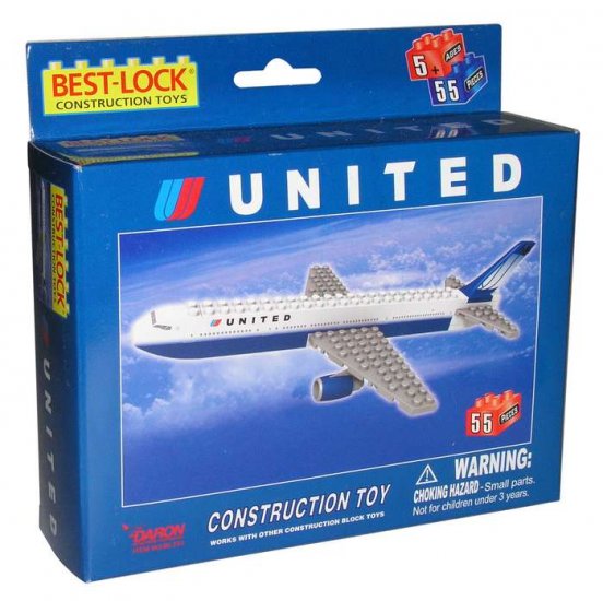 United Airlines 55 Piece Construction Toy with Minifigure