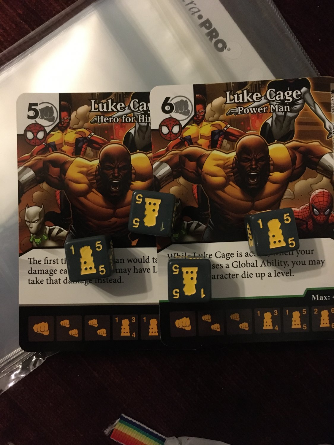 4 X LUKE CAGE HERO FOR HIRE 61/142 The Amazing Spider-Man Dice Masters 