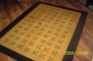 Primitive Floorcloth Floor Cloth Area Rug Folkart