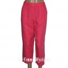 Chico's Cruise Wear Lino Linen Mirage Pink Pizaaz Lounge Capri Pants NWT 8/10 1