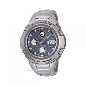 Casio G-Shock Solar Atomic Watch - Stainless - Blue Face - Red Hour Hand GW1000DJ-1