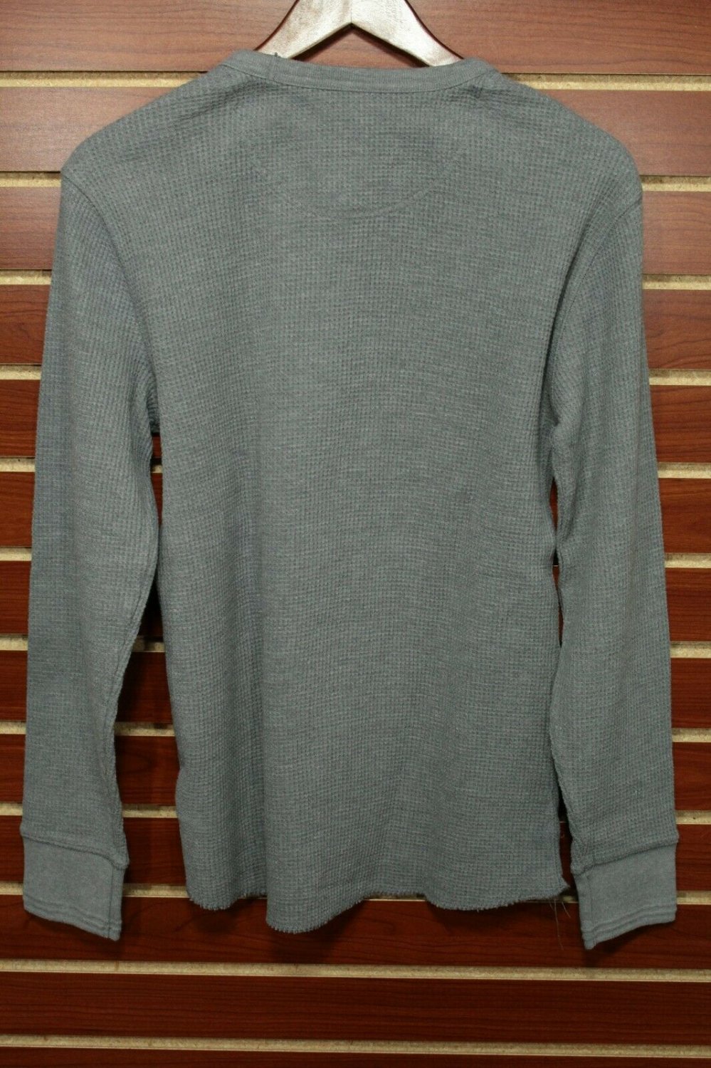 Men's GAP Heavyweight Waffle Weave Thermal Shirt Grey Medium