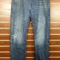 AE Destroyed Slim Straight Jeans Ripped Faded Medium Blue Wash Men's AEO 33 x 32