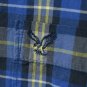 AE Athletic Fit Button Front Shirt Blue Plaid AEO NEW Men's Small $39.95