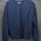 AEO Men's Athletic Fit V-Neck Sweater Cotton Blue Heather MEDIUM