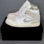 Men's NIKE AIR JORDAN 1 MID SE CRAFT High Top Shoe WHITE/LT OREWOOD GREY 10