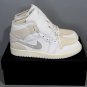 Men's NIKE AIR JORDAN 1 MID SE CRAFT High Top Shoe WHITE/LT OREWOOD GREY 10