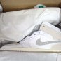 Men's NIKE AIR JORDAN 1 MID SE CRAFT High Top Shoe WHITE/LT OREWOOD GREY 10