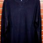 NEW Men's Pima Cotton Sweater Ribbed Black  Crew Neck Raglan Pullover MED $65