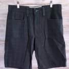 NEW Men's Aeropostale Flat Front Shorts Aero Black Plaid  Cotton 11 IN  32