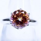 Anastasia Topaz 8mm Round 925 Sterling Silver Ring  Sz 7