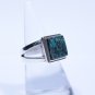 925 Sterling Silver Cabochon Ring Turquoise 10mm Gemstone Size 7