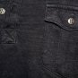 INC Black Slub Knit Military Polo, Mixed Media Medium