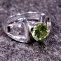 925 Sterling Silver Peridot 4mm Round Ring Women&acirc;��s Size 7 Jewelry