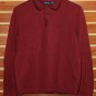 Nautica Burgundy Performance Long Sleeve Polo Sweater Medium