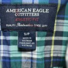 American Eagle Men’s Button Front Shirt Blue Plaid Size Small Athletic Fit American Eagle Men’s Button Front Shirt Blue Plaid Size Small Athletic Fit