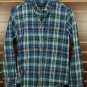 American Eagle Men&acirc;��s Button Front Shirt Blue Plaid Size Small  Athletic Fit