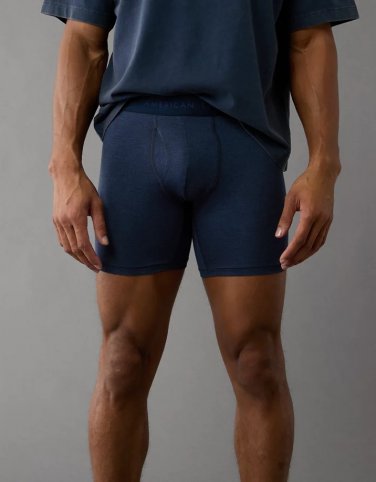 AEO 6" Classic Boxer Brief Cotton Modal Stretch Navy Blue Medium