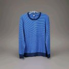 Lands’ End Men's Performance Crewneck Sweater Blue Striped Medium $60