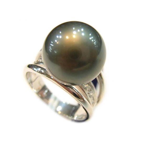 14K Platinum 11-12mm Tahitian South Sea Pearl Ring SRWB-301112016