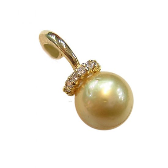 14K Gold 10-11mm Tahitian South Sea Pearl Pendants SPGG-201011004