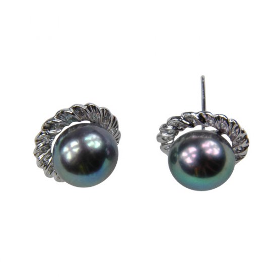 14K Platinum 8-9mm Tahitian South Sea Pearl Earrings SEWB-300809007