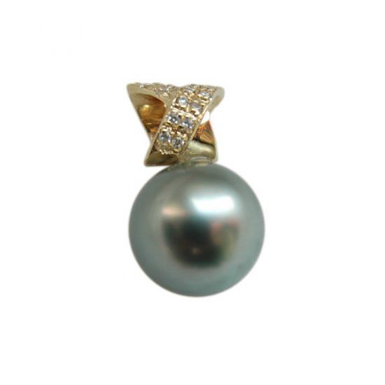 14K Gold 10-11mm Tahitian South Sea Pearl Pendants SPGB-301011014