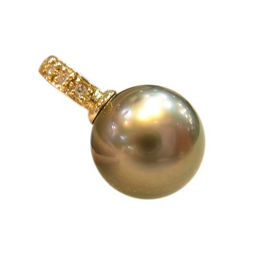 14K Gold 11-12mm Tahitian South Sea Pearl Pendants SPGB-301112013