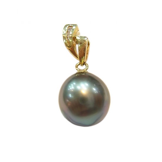 14K Gold 11-12mm Tahitian South Sea Pearl Pendants SPGB-301112017
